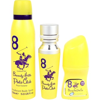 Beverly Hills Polo Club Комплект Beverly Hills Polo Club: 1982 - Sport 8 Парфюмна вода за жени 50 ml + 1982 - Sport 8 Свежест спрей за тяло 150 ml + No. 8 против изпотяване дезодорант рол-он за жени 50 ml