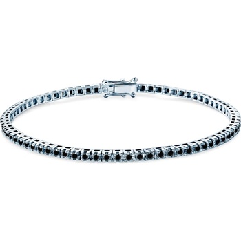 SAVICKI Тенис гривна Luminy 2, 3 мм: бяло злато, черни диаманти