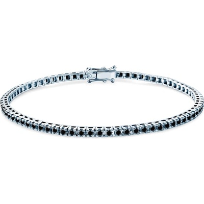 SAVICKI Тенис гривна Luminy 2, 3 мм: бяло злато, черни диаманти