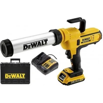 DEWALT Пистолет DeWALT акумулаторен за уплътнители и лепила 18 V, 2 Ah, 2500 N, 0.31-0.415 л, DCE571D1