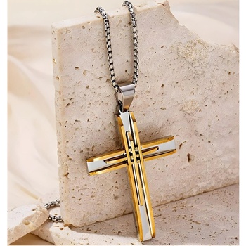 HARAHU Колие SA-34103 Cross - Златен / Сребърен KP34103 (SA-34103)