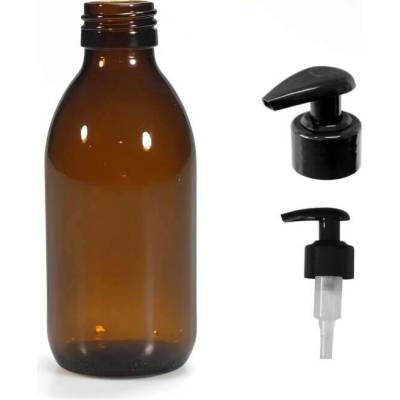 Luna Skleněná lékovka s černou pumpičkou 150 ml