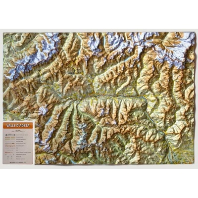 L.A.C. Valle d´Aosta - plastická mapa 78 x 58 cm Varianta: bez rámu, Provedení: plastická mapa