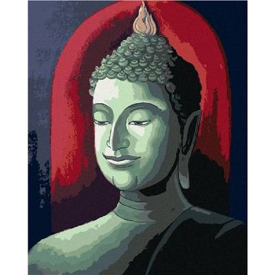 zuty Malování Podle Čísel Buddha Na Červeném Pozadí 80 x 100 Cm Plátno Rám