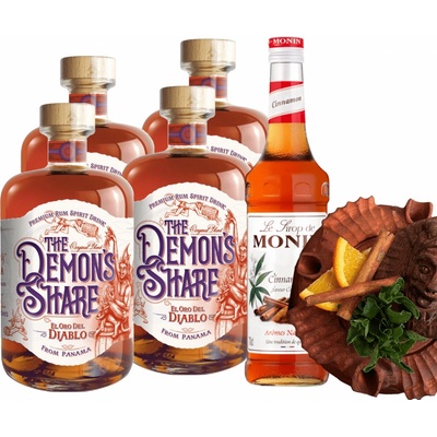 The Demon's Share El Oro del Diablo 4 x 0,7 l a The Demon's Share Copa de la Amistad a Monin Cannelle Škorica 0,7 l (set)