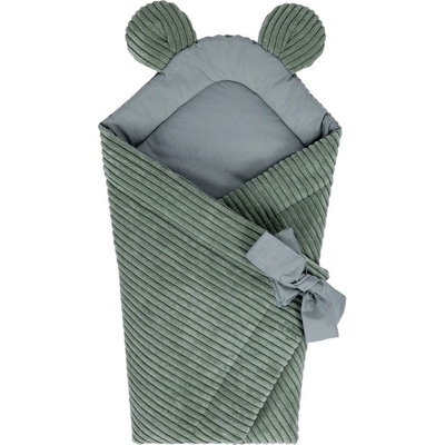 Meowbaby Зелено бебешко одеяло от рипсено кадифе 35x65 cm - Meowbaby (MAR33)