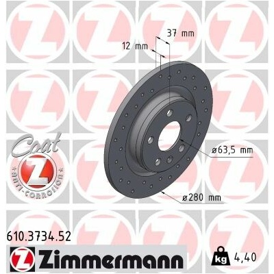 Brzdový kotúč ZIMMERMANN 610.3734.52 (610373452)