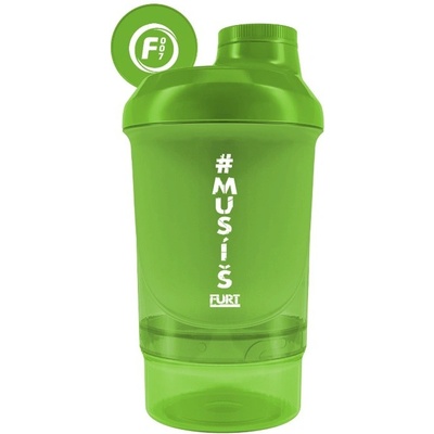 Fitness007 šejkr #musíšfurt 300 ml + 150 ml - zelená
