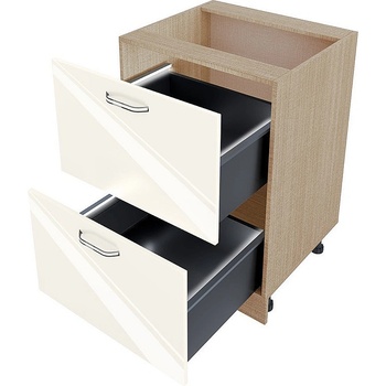 ИРИМ Долен кухненски шкаф с две чекмеджета МФ-Крийм гланц-11-72 60 см