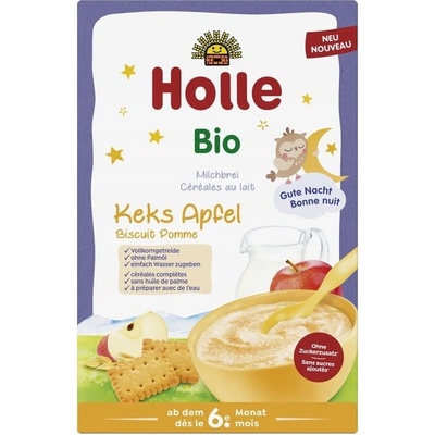 HOLLE Bio kaša mliečna s jablkom a keksami 250 g
