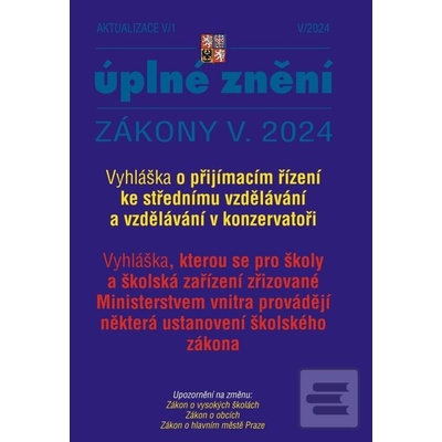 Aktualizace V/1 / 2024 - Vyhláška o přijímacím řízení ke vzdělávání - Poradce s.r.o.