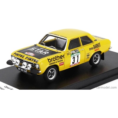 Trofeu Opel Ascona night Version N 31 Rally Portugal 1976 Antonio Diegues Henrique Alegria Žlutá Černá 1:43