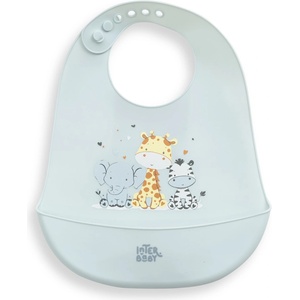 Interbaby Силиконов лигавник Interbaby - Tres Amigos, син (SI019-73) - ozone