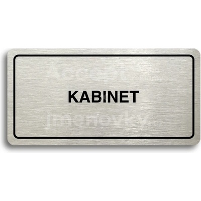 ACCEPT Piktogram KABINET - stříbrná tabulka - černý tisk