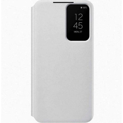 Samsung Clear View Cover EF-ZS906CW - оригинален кейс с антибактериално покритие, през който виждате информация от дисплея за Samsung Galaxy S22 Plus (бял)