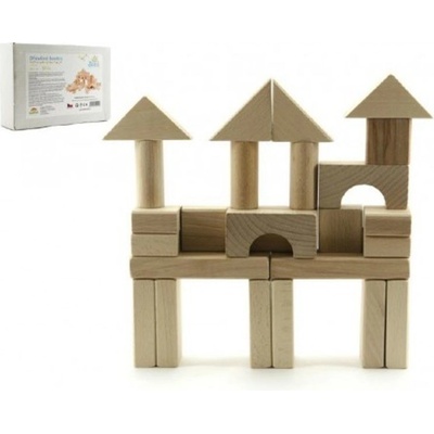 Teddies Kostky dřevěné přírodní 50 ks