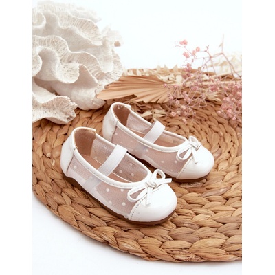 Dětské baletky s mašlí Jellema bílé