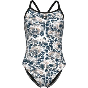 arena earth swimsuit xcross back black/white multi xl - uk38