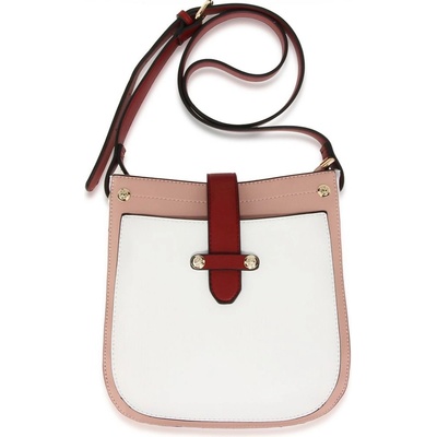 Anna Grace módní růžová-bílá-vínová crossbody kabelka 684
