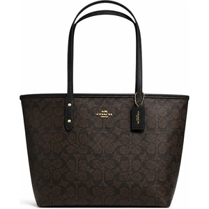 Coach Дамска чанта Coach Reversible City Tote, Kaфяво / Черна (CC40-BROWN-BLACK)