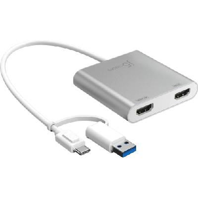 Адаптер j5create JCA365, За 2 монитора, USB-C - 2 x HDMI (J5-JCA365)