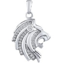 SILVEGO Prívesok hlava leva zo striebra s micro zirkónia JJJP0100