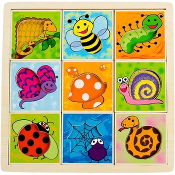 Image 1 of Pino Toys Дървен пъзел Pino - Нареди шарките и формите (5476)