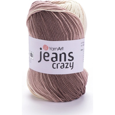 Yarn Art Jeans Crazy 8201 hnědý melír