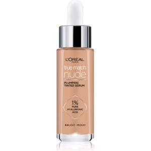 L'Oréal True Match Nude Plumping Tinted Serum серум да уеднакви цвета на кожата цвят 3-4 Light Medium 30ml