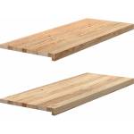 vidaXL Прозоречни первази, 2 бр, 100x40x2 см, необработен масивен дъб (4009120)