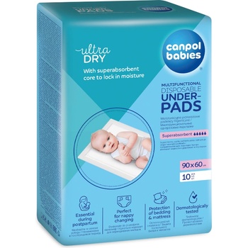 Canpol babies Подложки за еднократна употреба Canpol - 90 х 60 cm, 10 броя (78/002c)