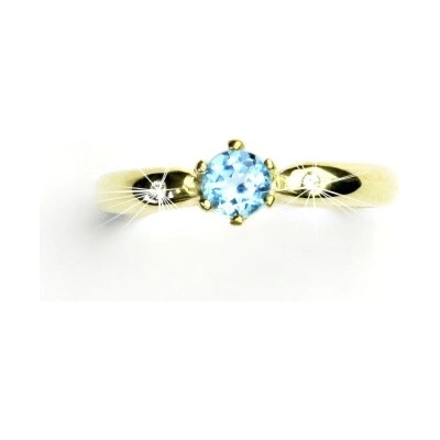 Čištín zlatý s čirými zirkony přírodní topaz swiss žluté zlato VLZDR048