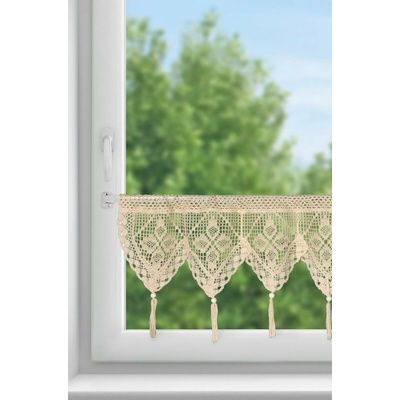 EUROFIRANY KRÁTKA ZÁCLONA NA PÁSKE MARTHA 150X30 CM SVETLOBÉŽOVÁ