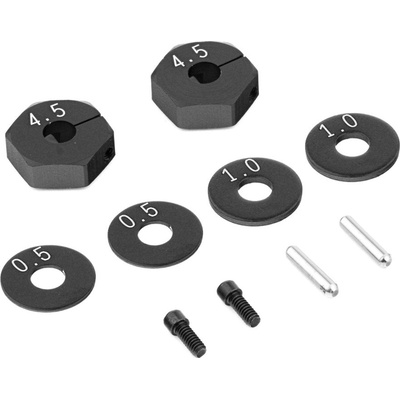 YOKOMO BD8/BD7 4.5 mm hliníkové unašeče kol s 0.5/1.0 mm podložkami 2+2+2 ks