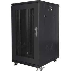 Lanberg rack cabinet 19" free-standing 22U/600x800 (flat pack) with mesh door black (FF01-6822-23B) - TechnoGear