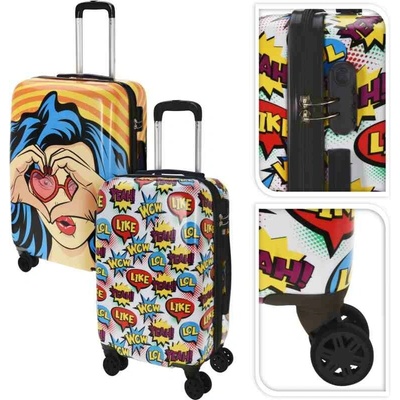 Kufr cestovní na kolečkách sada 2 ks motiv pop art