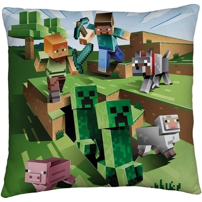 Halantex Obojstranný vankúš Minecraft motív Farma 40x40
