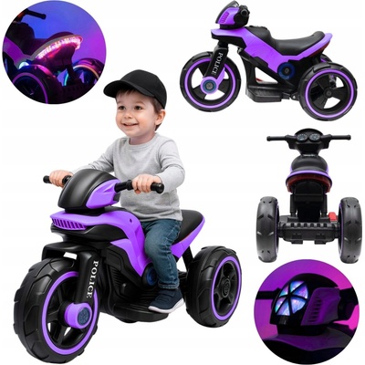 Baby Mix POLICE elektrická motorka fialová
