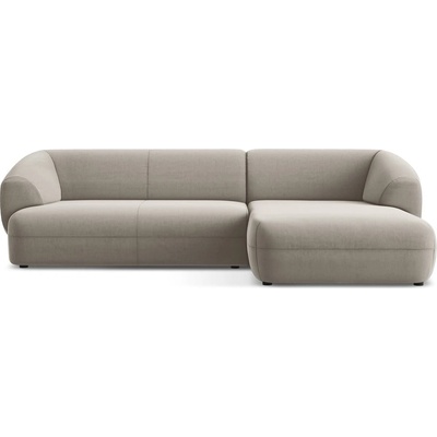 makamii Бежов кадифен ъглов диван (десен ъгъл) Moana - Makamii (MOANA_RC_M_1_P1_C3)