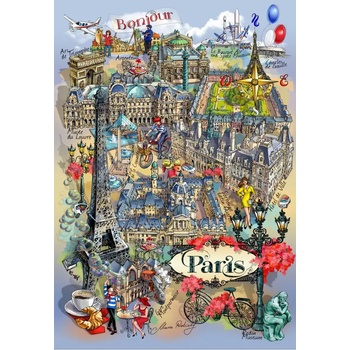 Image 1 of Grafika - Puzzle Paris Collage - 1 000 piese