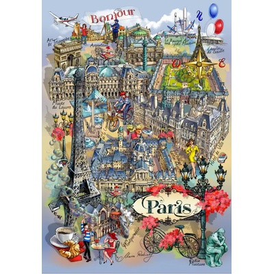 Grafika - Puzzle Paris Collage - 1 000 piese
