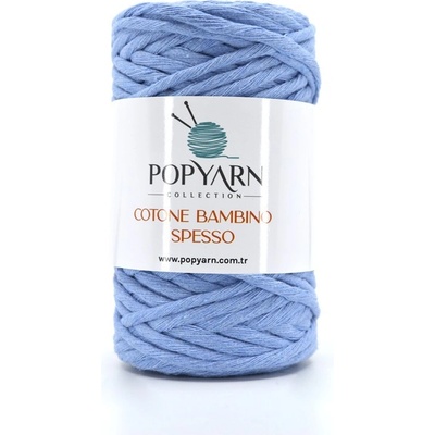 POPYARN Příze Cotone bambino spesso B220 - modrá, 250g 75m