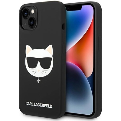 KARL LAGERFELD Кейс Karl Lagerfeld KLHMP14MSLCHBK за iPhone 14 Plus 6.7", твърд, черен / черен, Silicone Choupette Head, съвместим с MagSafe (3666339077921)