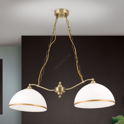 Orion HL 6-1810/2 - Пендел OLD LAMP 2xE27/40W/230V бял/месинг (OR0132)