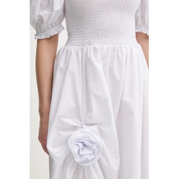 The Sleeper Памучна рокля The Sleeper в бяло къса разкроена BRDR06P001R (BRDR06P001R)