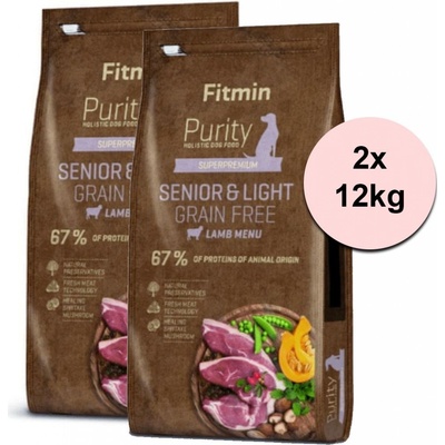 Fitmin Purity Dog Grain Free Senior & Light Lamb 2 x 12 kg