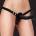 Ouch! Vibrating Rechargeable 10 Speed Silicone Ribbed Strap-On Adjustable Black