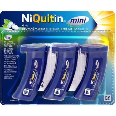 NiQuitin mini 4 mg tvrdé pastilky, 3x20 pastiliek