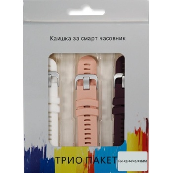 Каишки OEM - Silicone, Smart Watch 20 mm, 3 броя, розова/лилава/бяла (2000000003771)