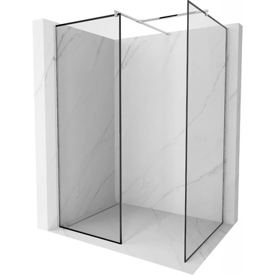 Mexen Kioto стена за душ Walk-in 90 x 80 см, черна рамка, хром - 800-090-202-01-70-080 (800-090-202-01-70-080)